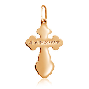 Крест из комбинированного золота