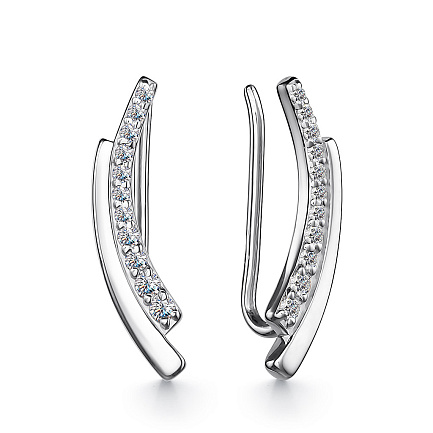 Серьги из серебра с фианитами