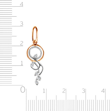 Подвеска из красного золота с фианитами Сваровски