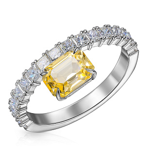 Кольцо из белого золота с сапфиром