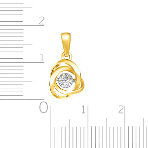 Подвеска из желтого золота с бриллиантом