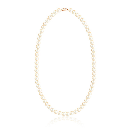 Бусы из красного золота с жемчугом