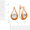 Серьги с английским замком из красного золота с бриллиантами