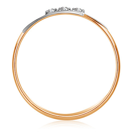 Кольцо из красного золота с фианитом