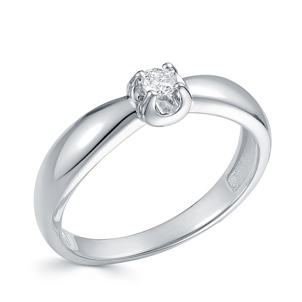 Кольцо из белого золота с бриллиантом