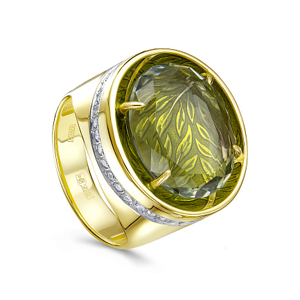 Кольцо из желтого золота с бриллиантами