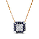 Колье из красного золота с бриллиантами, сапфирами