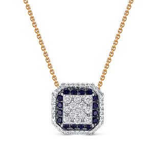 Колье из красного золота с сапфиром