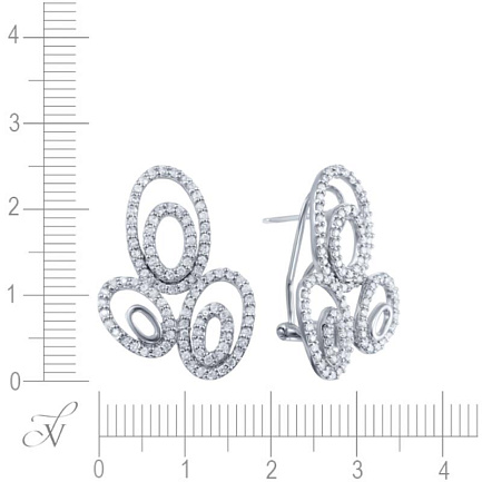 Серьги из белого золота с бриллиантами