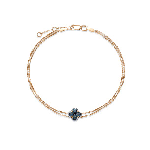 Браслет из красного золота с бриллиантом