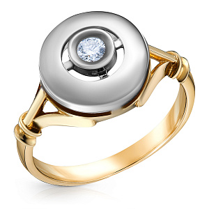 Кольцо из желтого золота с бриллиантом