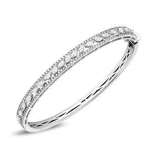 Браслет декоративный из белого золота с бриллиантом