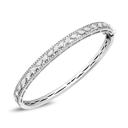 Браслет декоративный из белого золота с бриллиантами