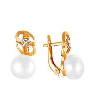 Серьги с английским замком из красного золота