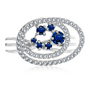 Кольцо из белого золота с бриллиантами, сапфиром