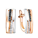 Серьги из комбинированного золота с бриллиантами