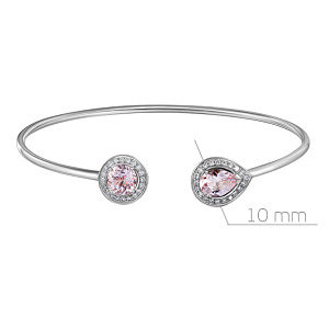 Браслет жесткий из белого золота с бриллиантами