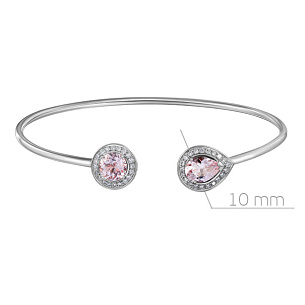 Браслет жесткий из белого золота с морганитом