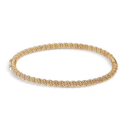 Браслет жесткий из серебра с позолотой