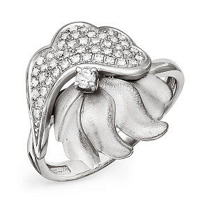 Кольцо из серебра с фианитами