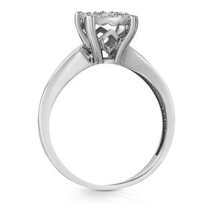 Кольцо из белого золота с бриллиантами