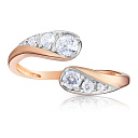 Кольцо из красного золота с фианитом