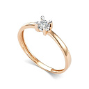 Кольцо из красного золота с бриллиантом