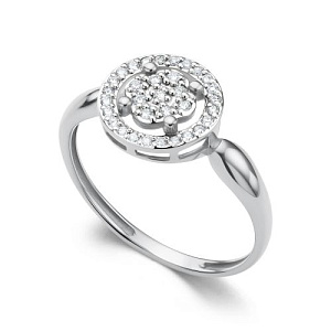 Кольцо из белого золота с бриллиантами