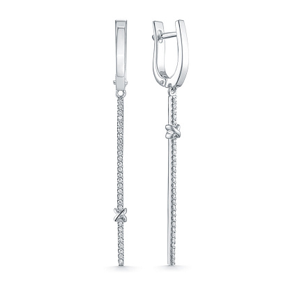 Серьги из белого золота с бриллиантами