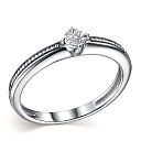 Кольцо из серебра с бриллиантом