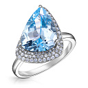 Кольцо из белого золота с бриллиантами, топазом