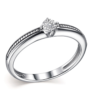 Кольцо из серебра с бриллиантом