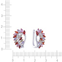 Серьги с английским замком из серебра с фианитом