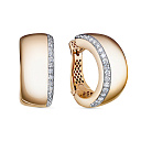 Серьги с английским замком из красного золота с бриллиантами