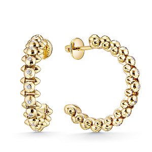 Серьги из желтого золота с бриллиантами