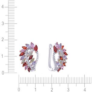 Серьги с английским замком из серебра с фианитом