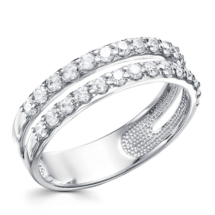 Кольцо из серебра с фианитом