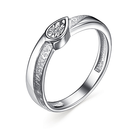 Кольцо из серебра с бриллиантом