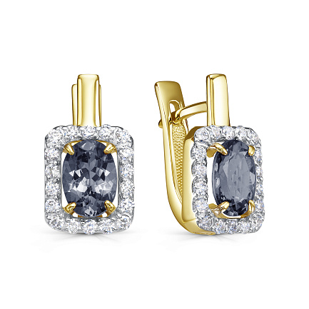 Серьги с английским замком из желтого золота