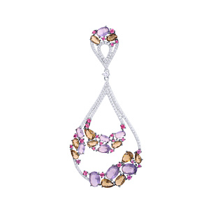 Подвеска из серебра с фианитом