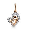 Подвеска из красного золота с фианитом