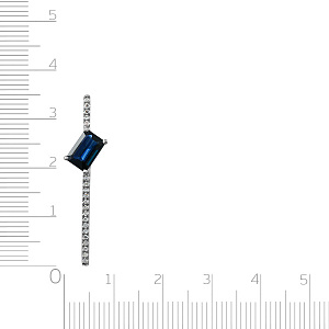 Подвеска из белого золота с бриллиантами, сапфиром