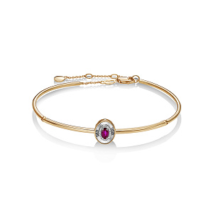 Браслет из красного золота с бриллиантами, рубином