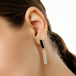 Серьги из серебра с эмалью