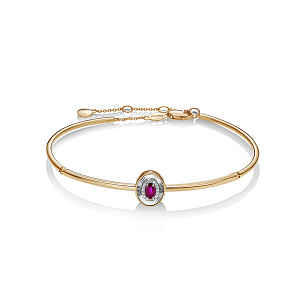 Браслет из красного золота с рубином