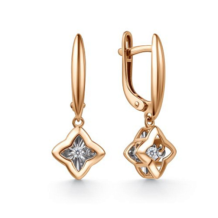 Серьги с английским замком из  золота