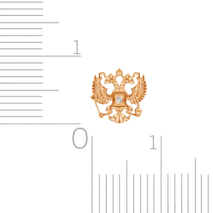 Булавка из красного золота с фианитом