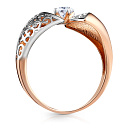 Кольцо из красного золота с фианитом