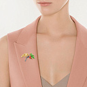 Брошь из серебра с гранатом, топазом