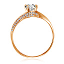 Кольцо из красного золота с фианитом